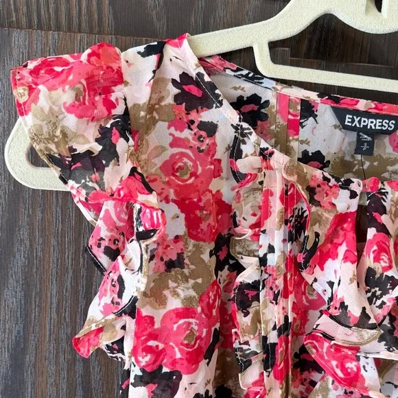 Express Women's Floral Ruffled Babydoll Fairy Blouse, New with Tags, Small - Picture 2 of 11